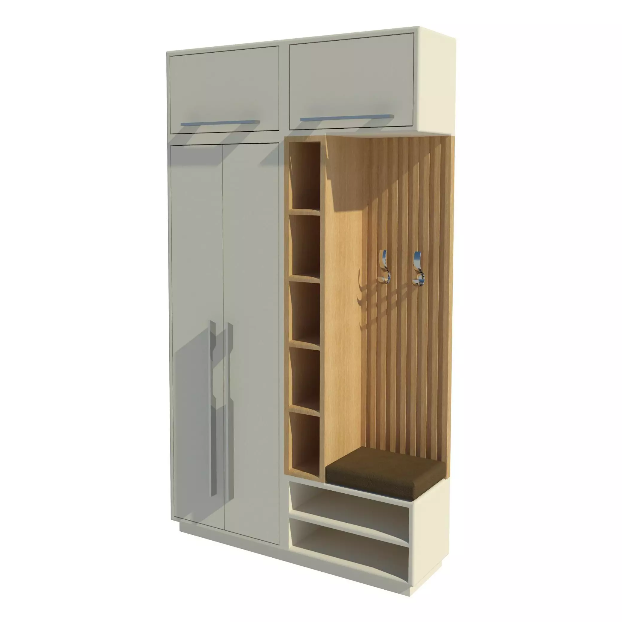 Parametric Entryway Closet and Shoe Rack Revit Family 3D model