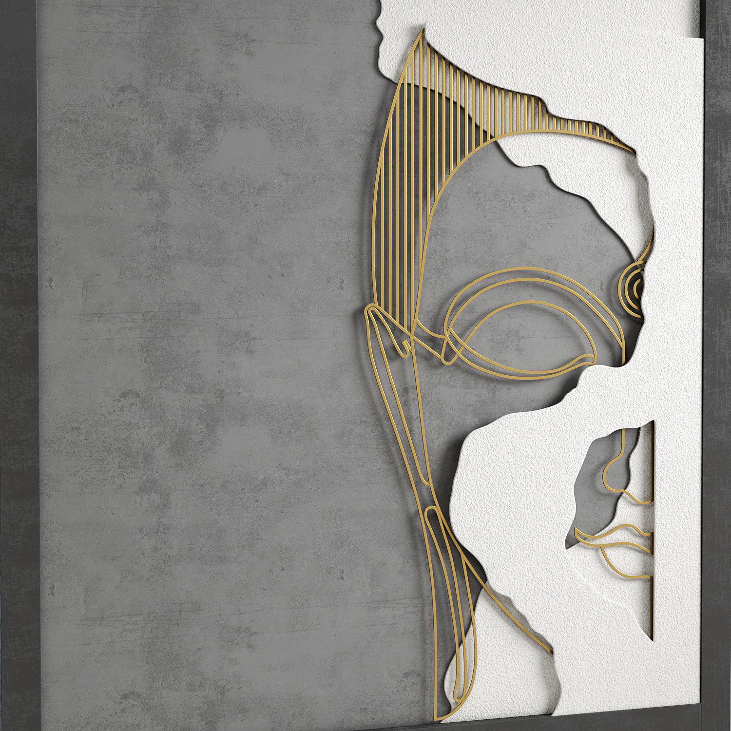 Decorativ panel  face 23 3D model_2