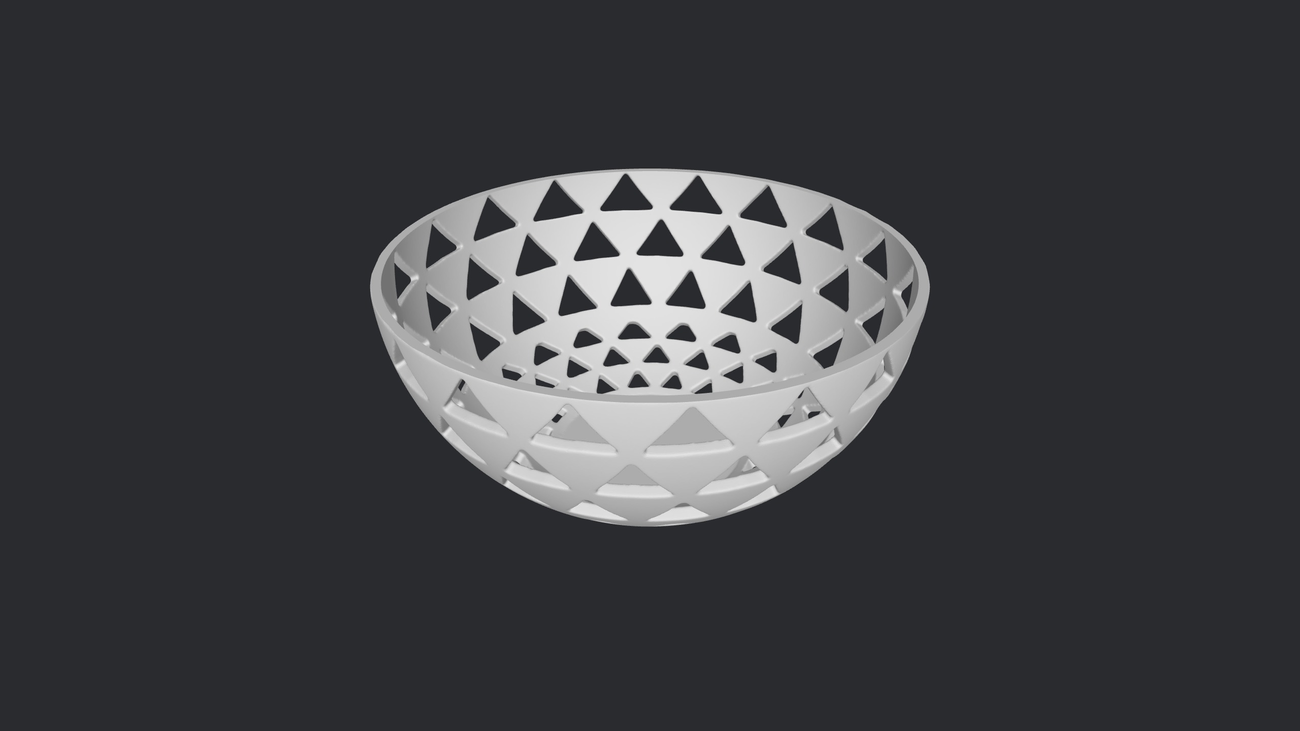 Triangles Bowl 3D print model_3