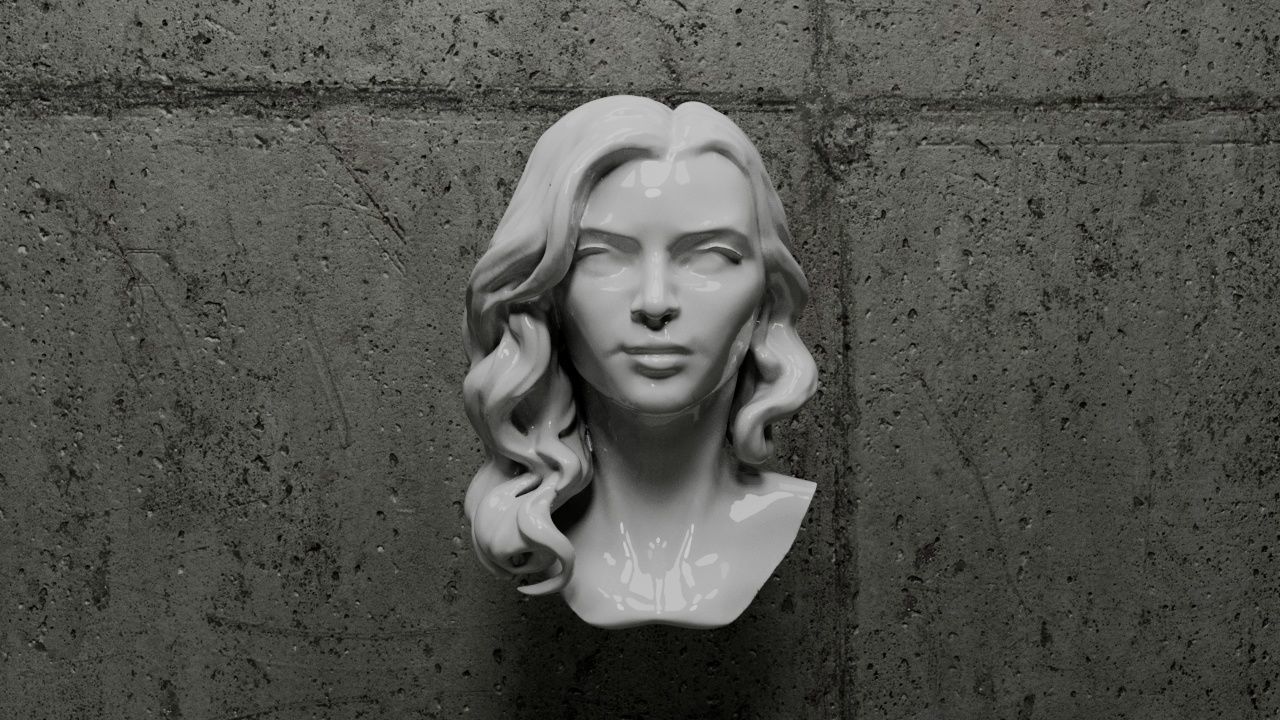 Realistic Female Head-2 3D model_1