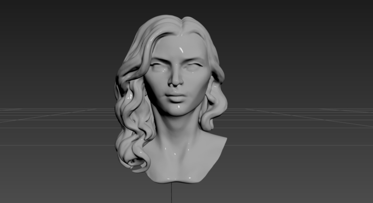 Realistic Female Head-2 3D model_5