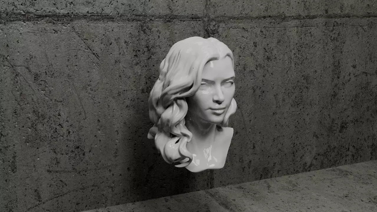 Realistic Female Head-2 3D model_0