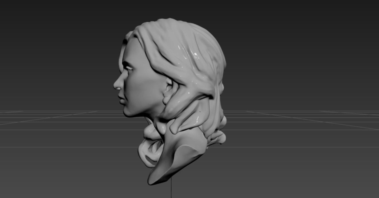 Realistic Female Head-2 3D model_6