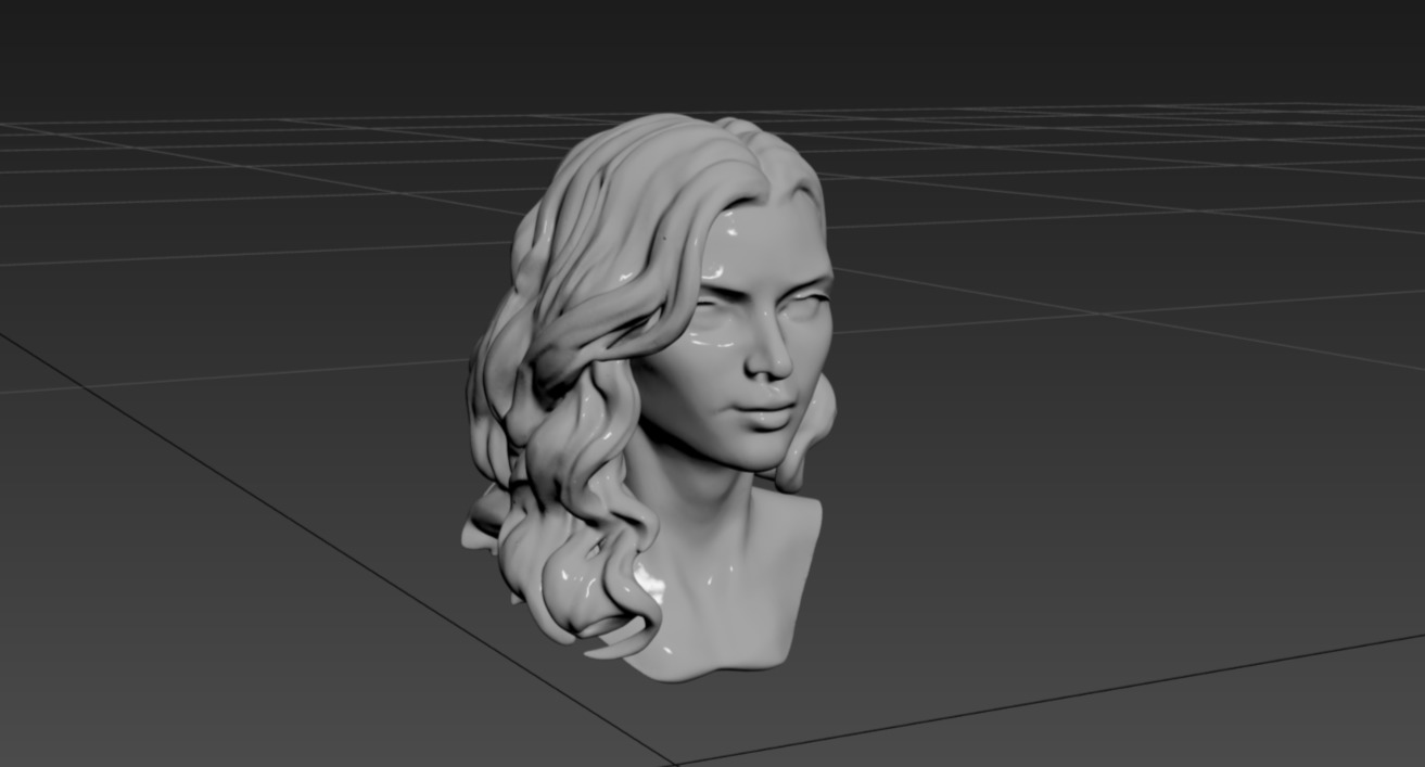 Realistic Female Head-2 3D model_4