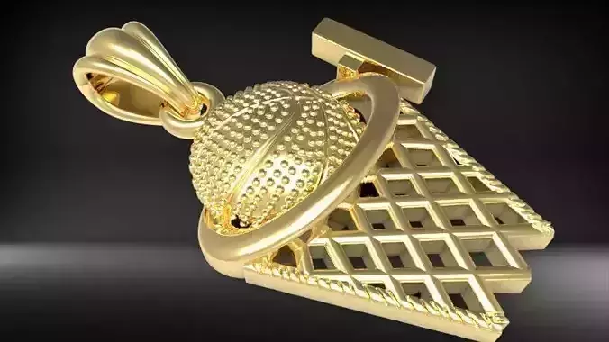 Basketball Net Necklace Pendant Charm Sport Jewelry