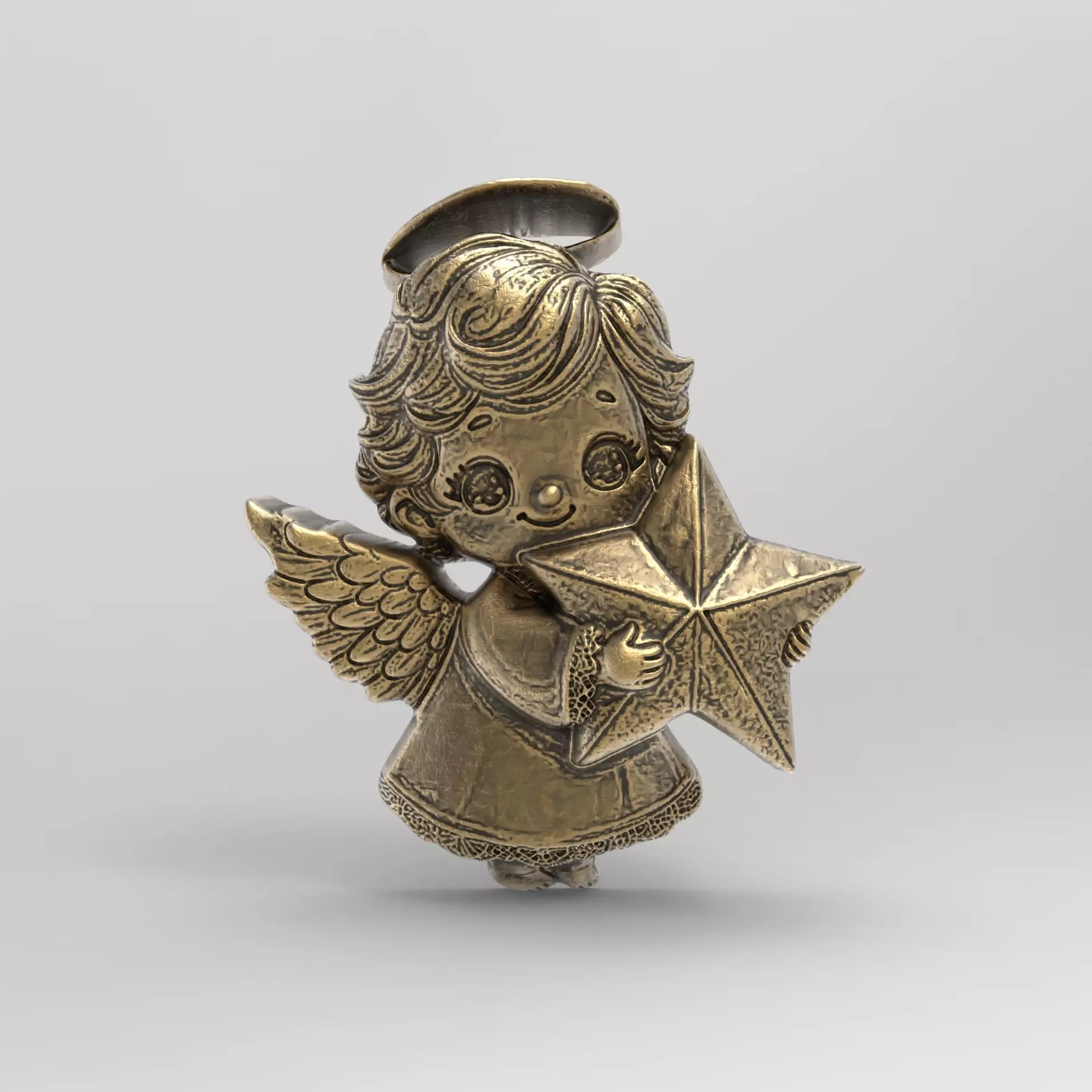 christmas tree cute boy angle decor  3D print model_0