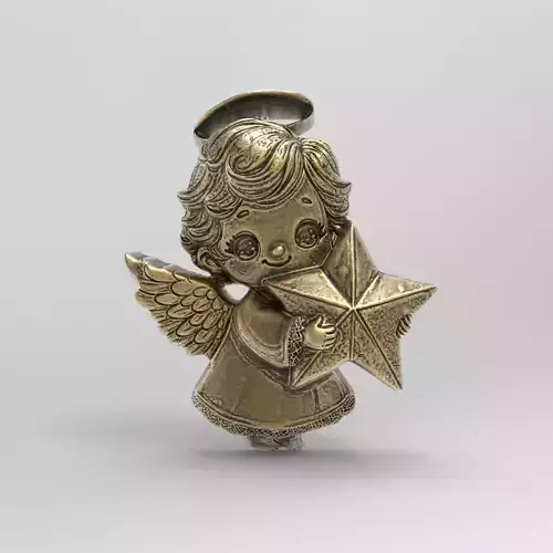 christmas tree cute boy angle decor  3D print model