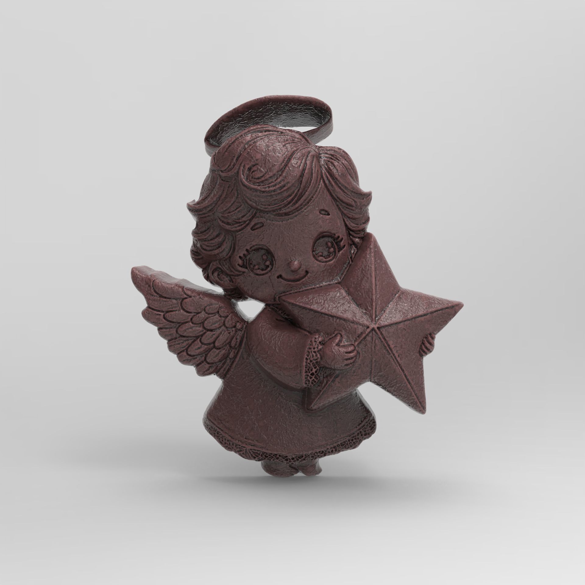 christmas tree cute boy angle decor  3D print model_2