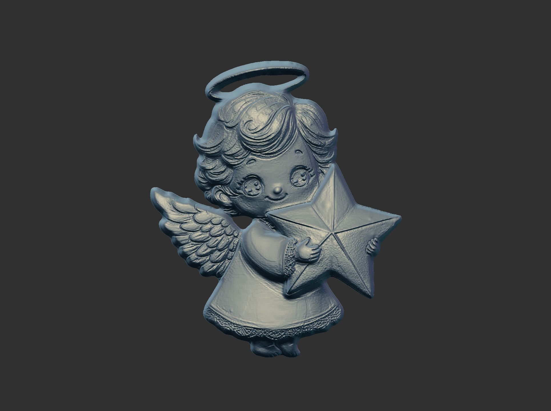 christmas tree cute boy angle decor  3D print model_5