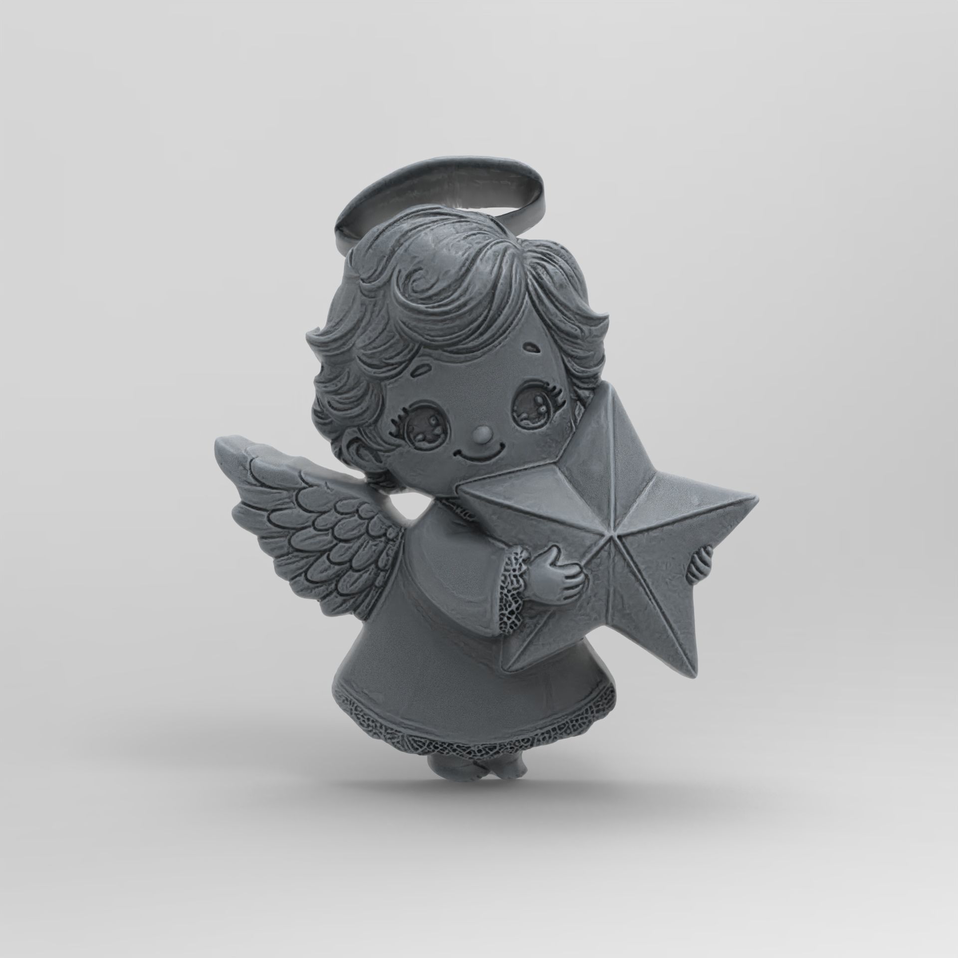 christmas tree cute boy angle decor  3D print model_1