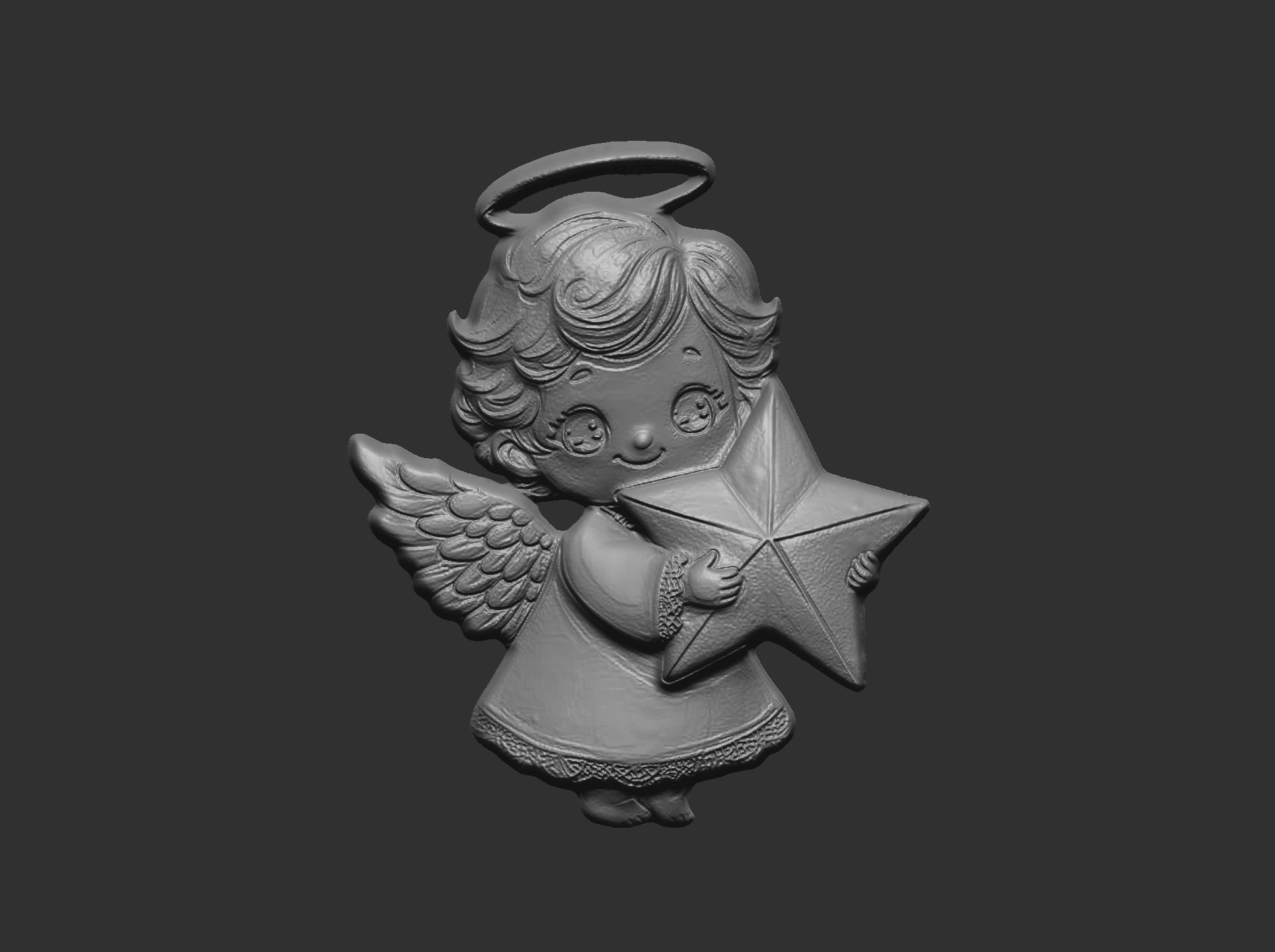 christmas tree cute boy angle decor  3D print model_6