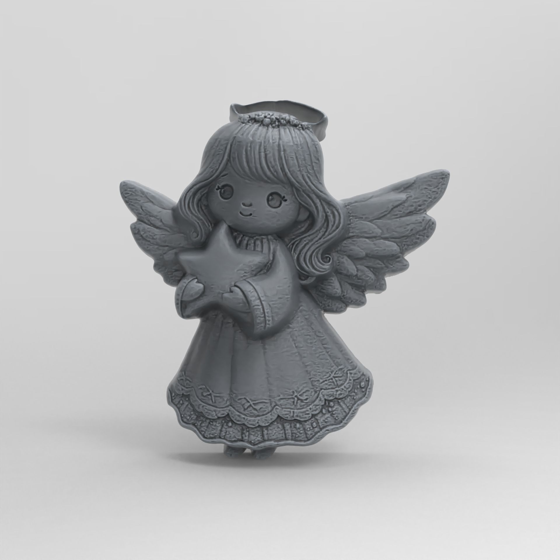 christmas tree cute girl angle decor  3D print model_2