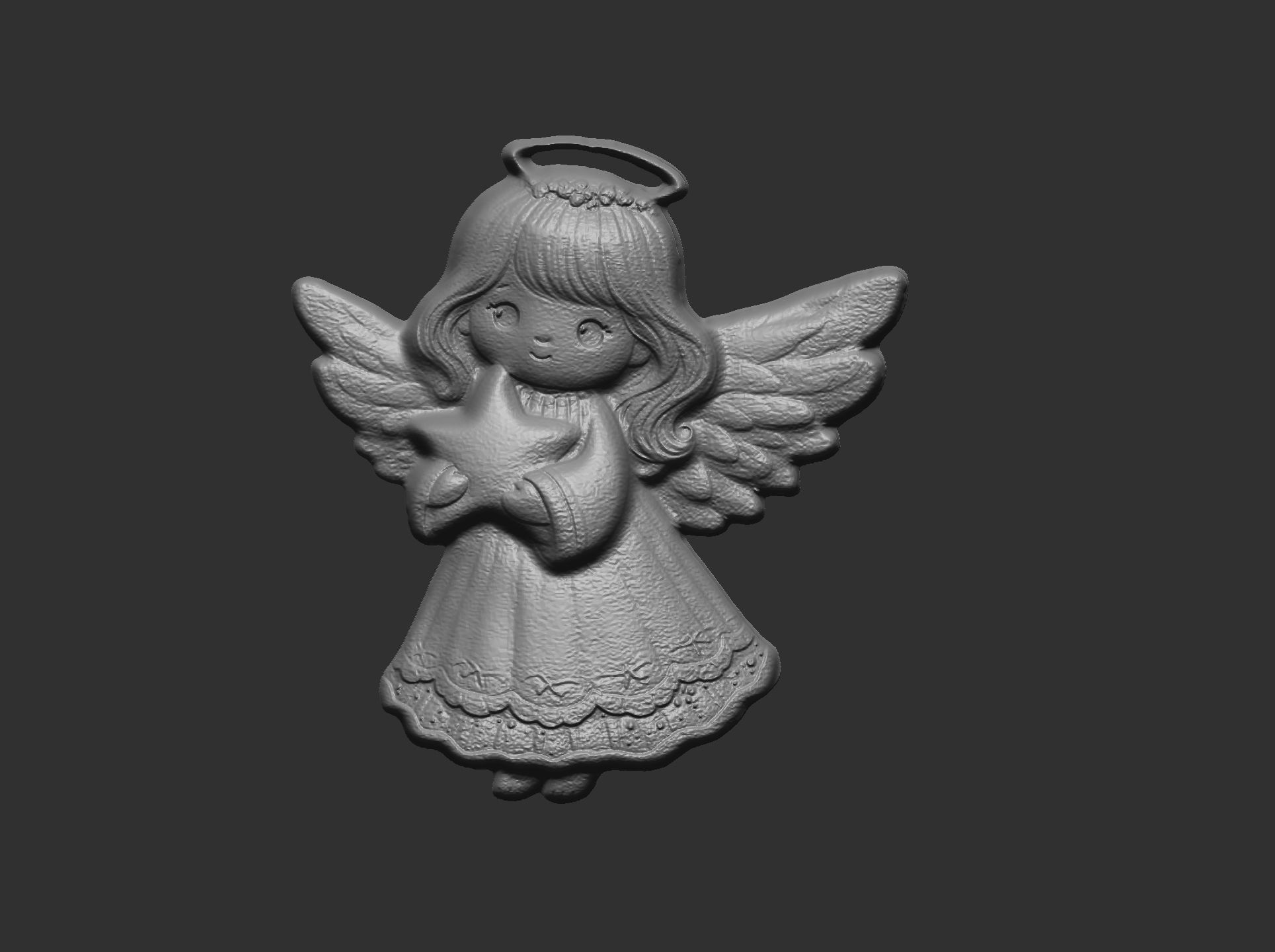 christmas tree cute girl angle decor  3D print model_3