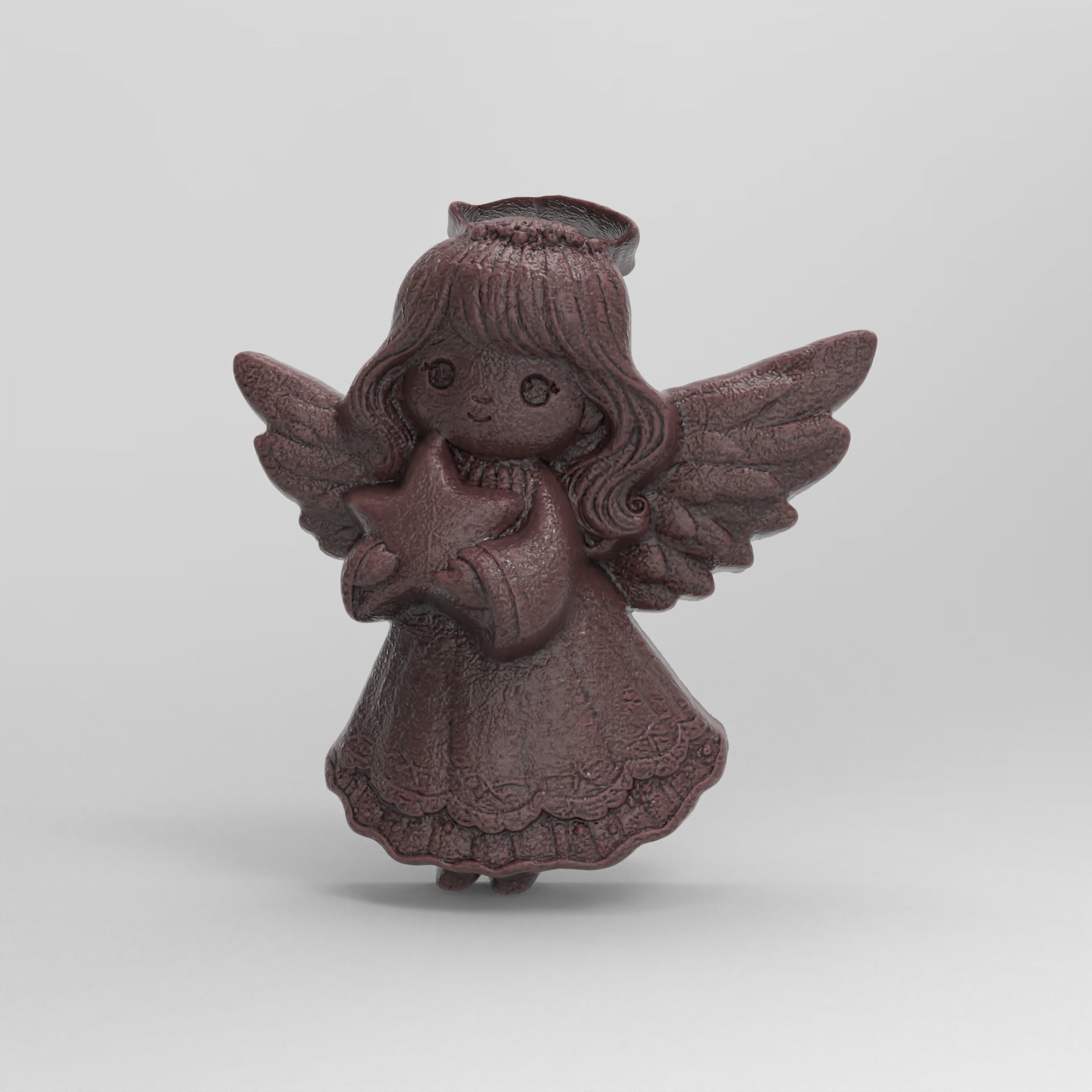 christmas tree cute girl angle decor  3D print model_1