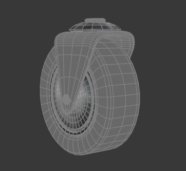 Wheel for service car 3D model_3