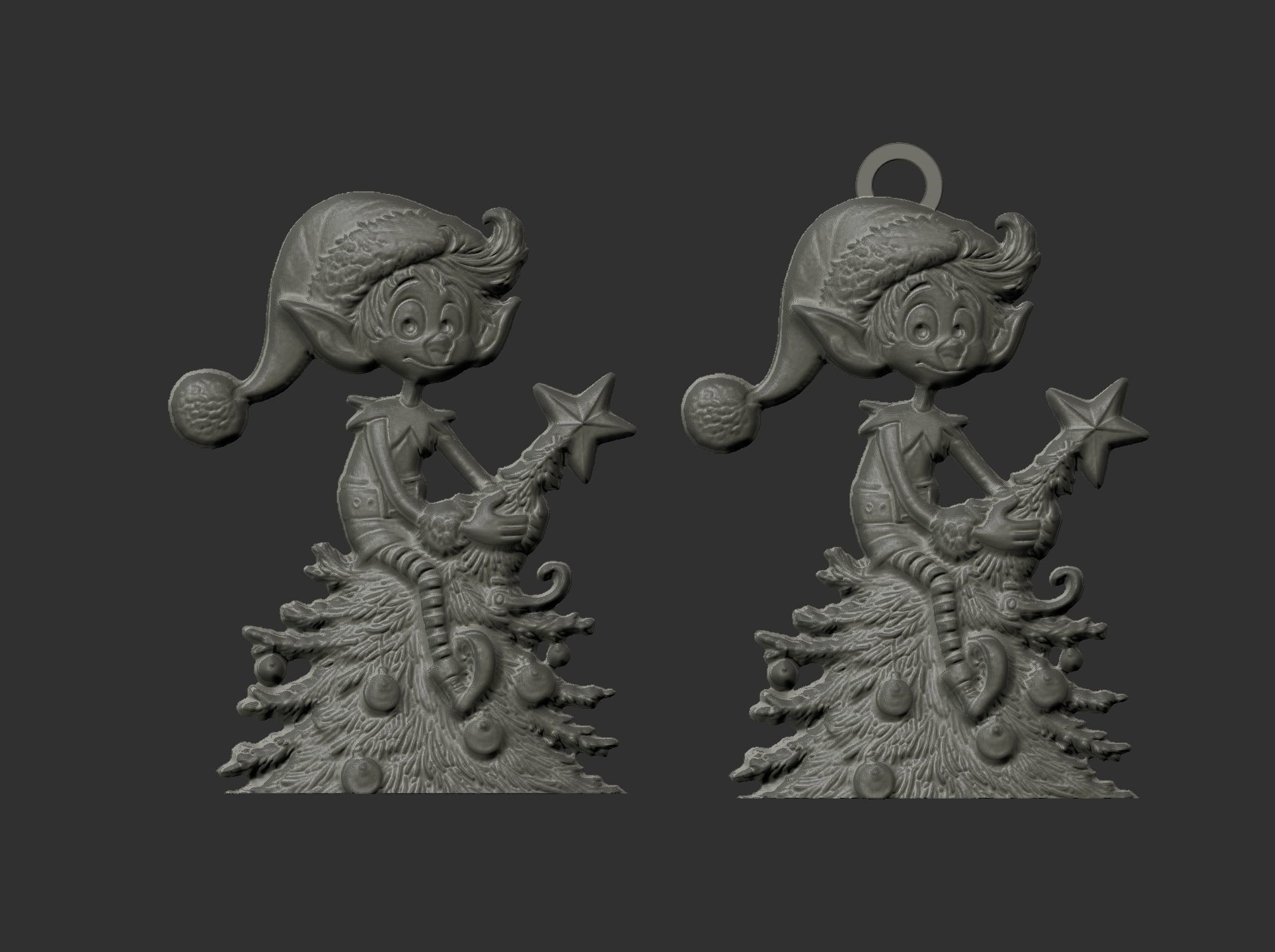 christmas elf in christmastree decor  3D print model_3