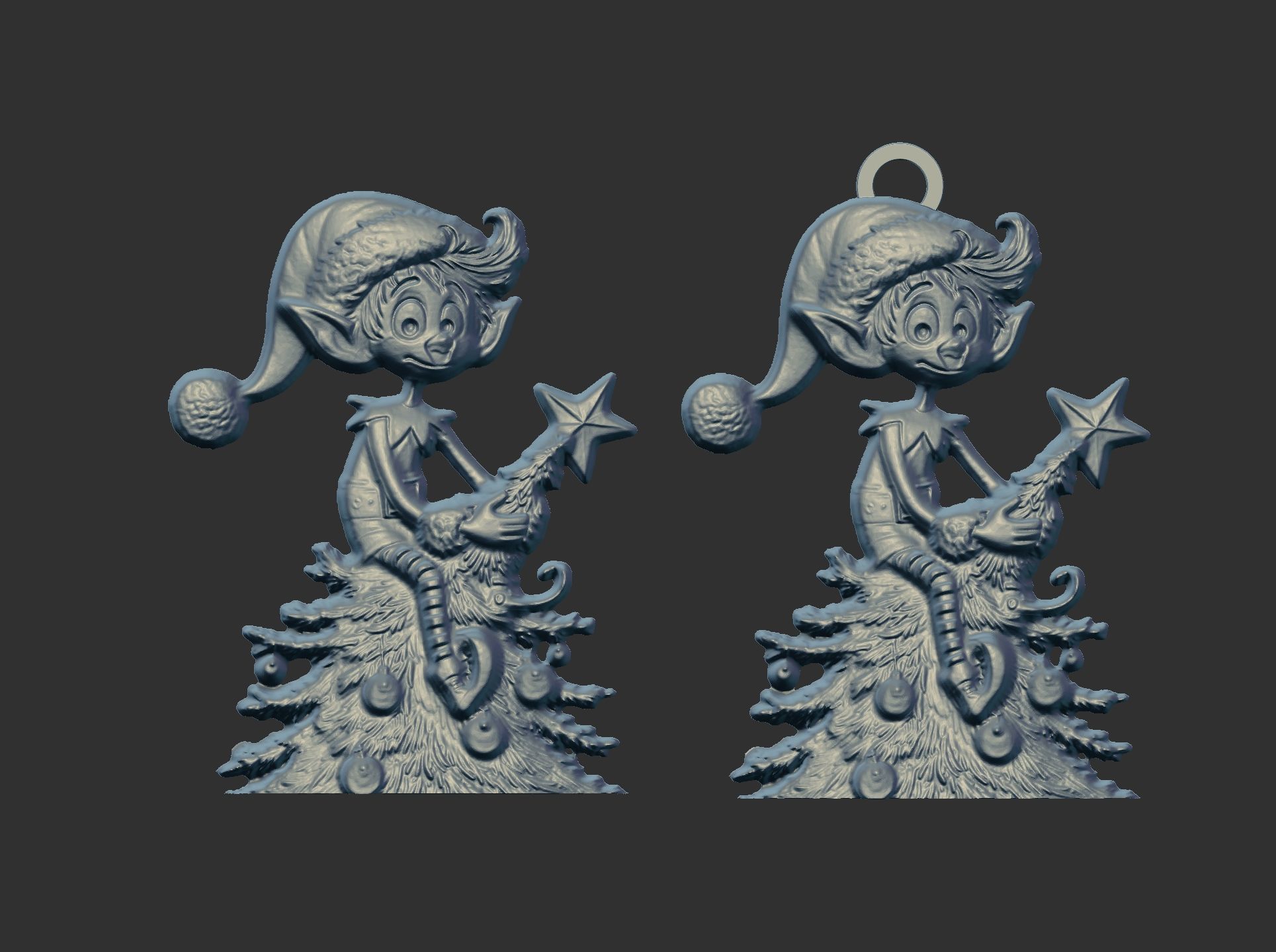 christmas elf in christmastree decor  3D print model_6