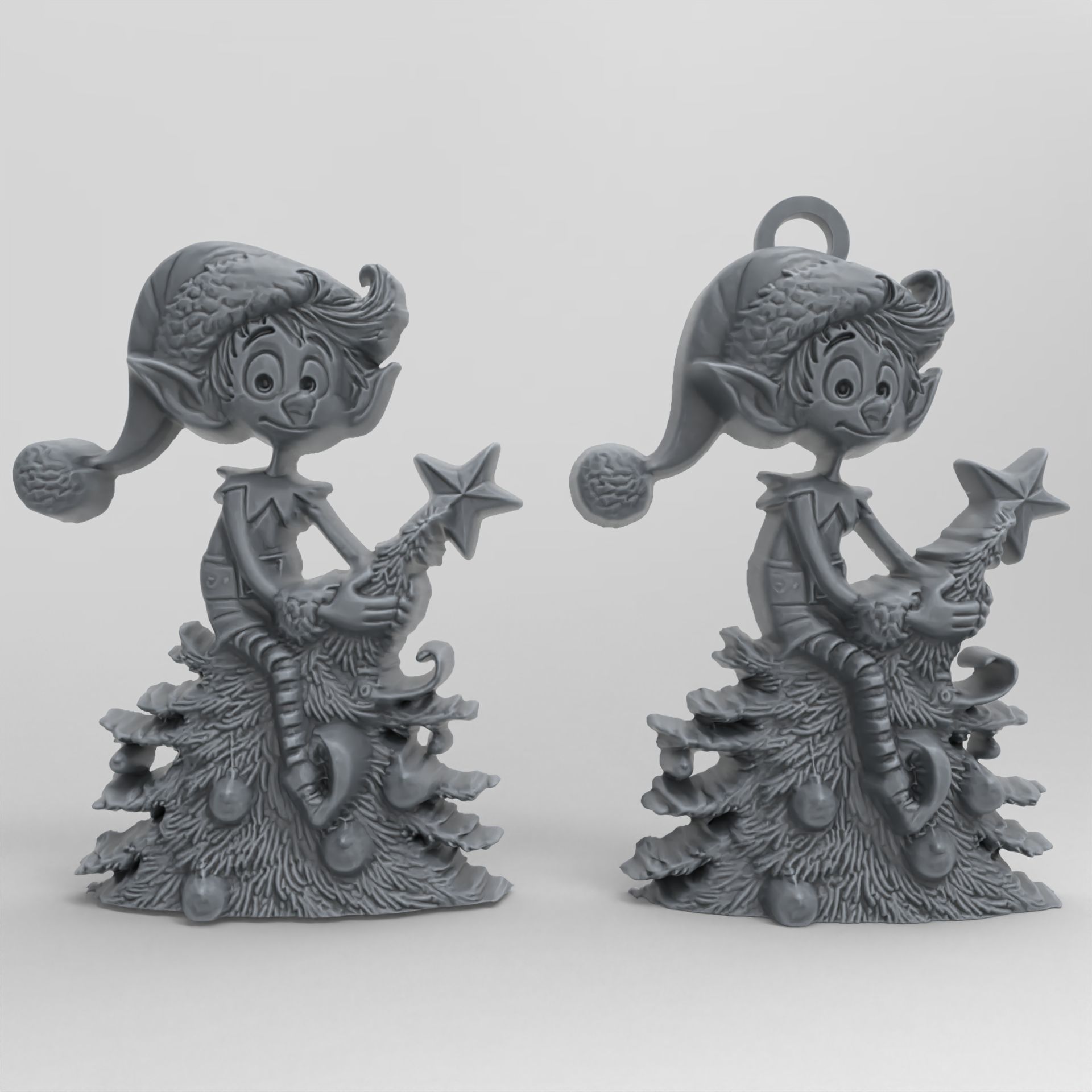 christmas elf in christmastree decor  3D print model_2