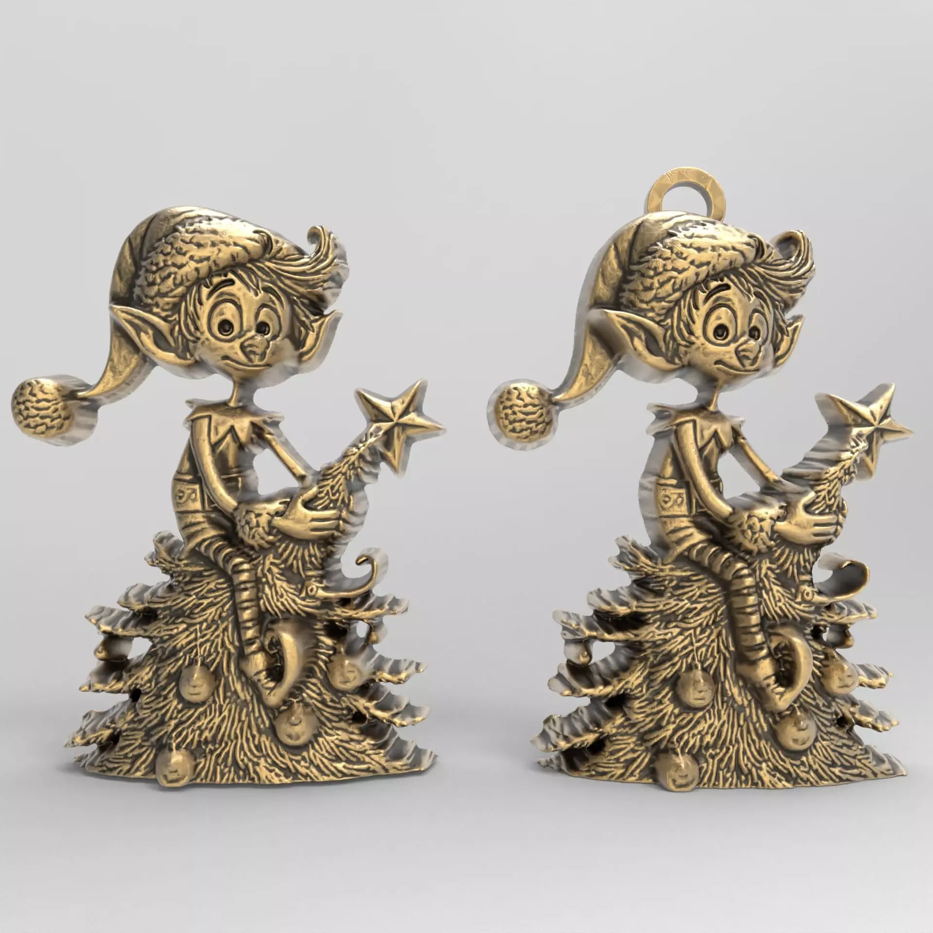 christmas elf in christmastree decor  3D print model_0