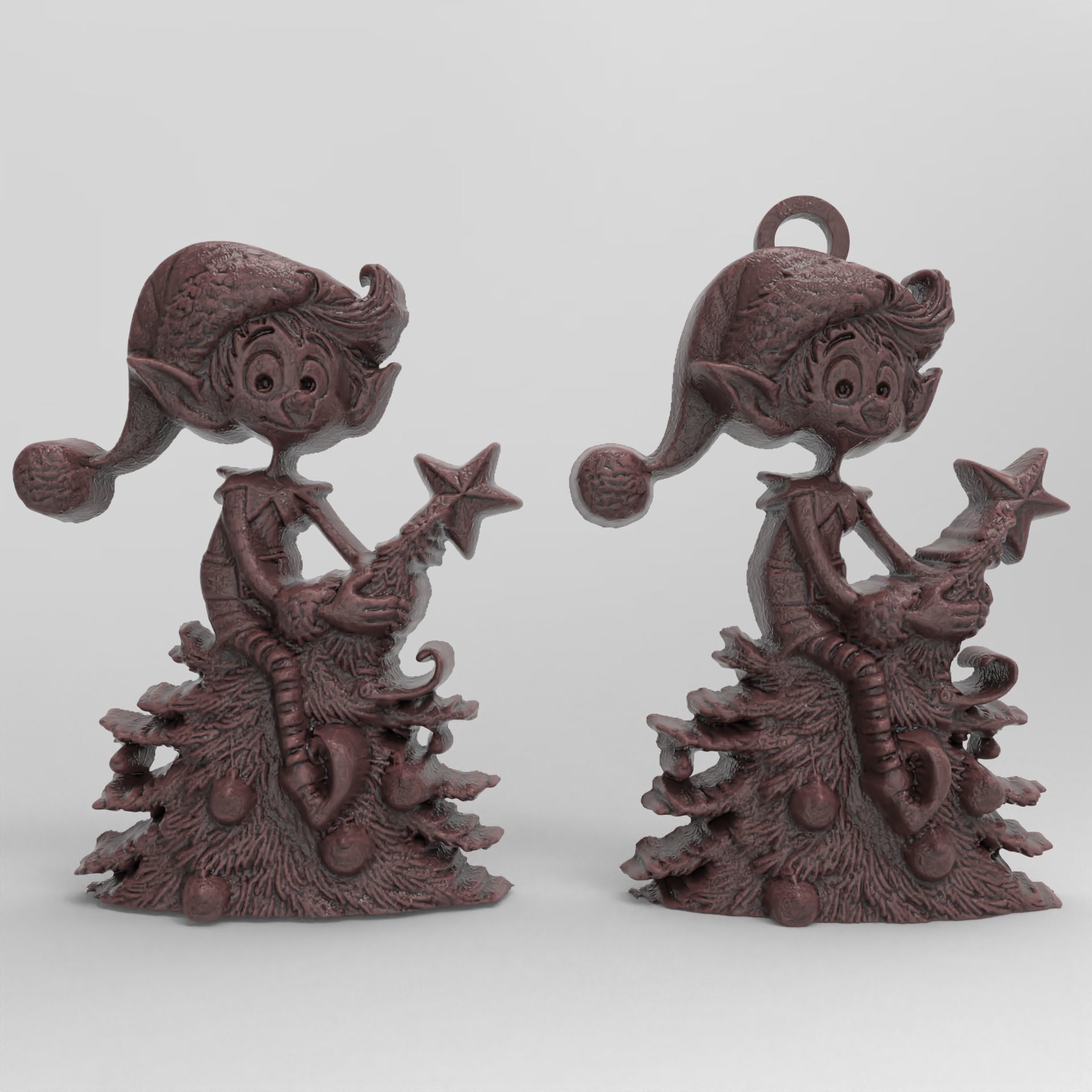 christmas elf in christmastree decor  3D print model_1