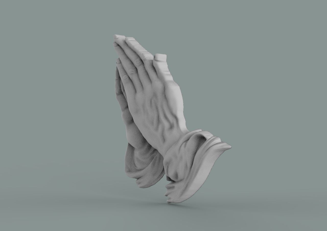 praying hands 3D print model_2