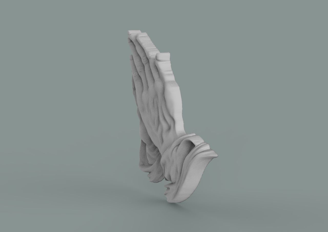 praying hands 3D print model_3