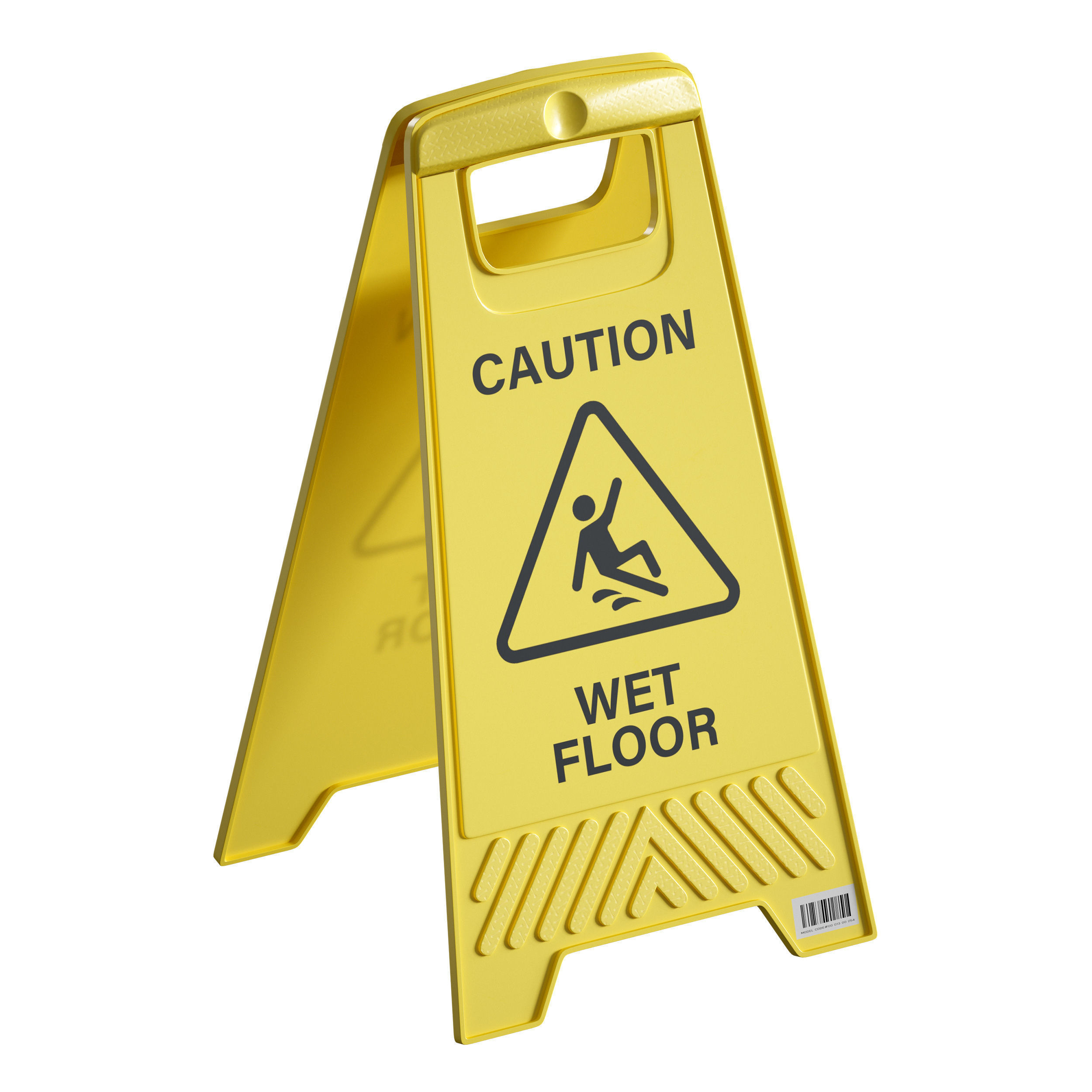 Sign plate Caution wet floor 3D model_12