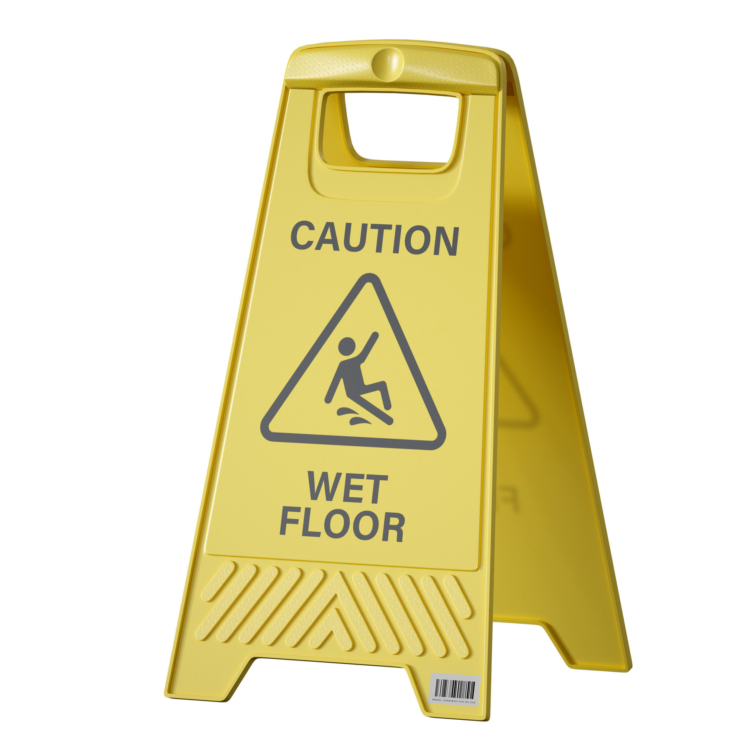 Sign plate Caution wet floor 3D model_14