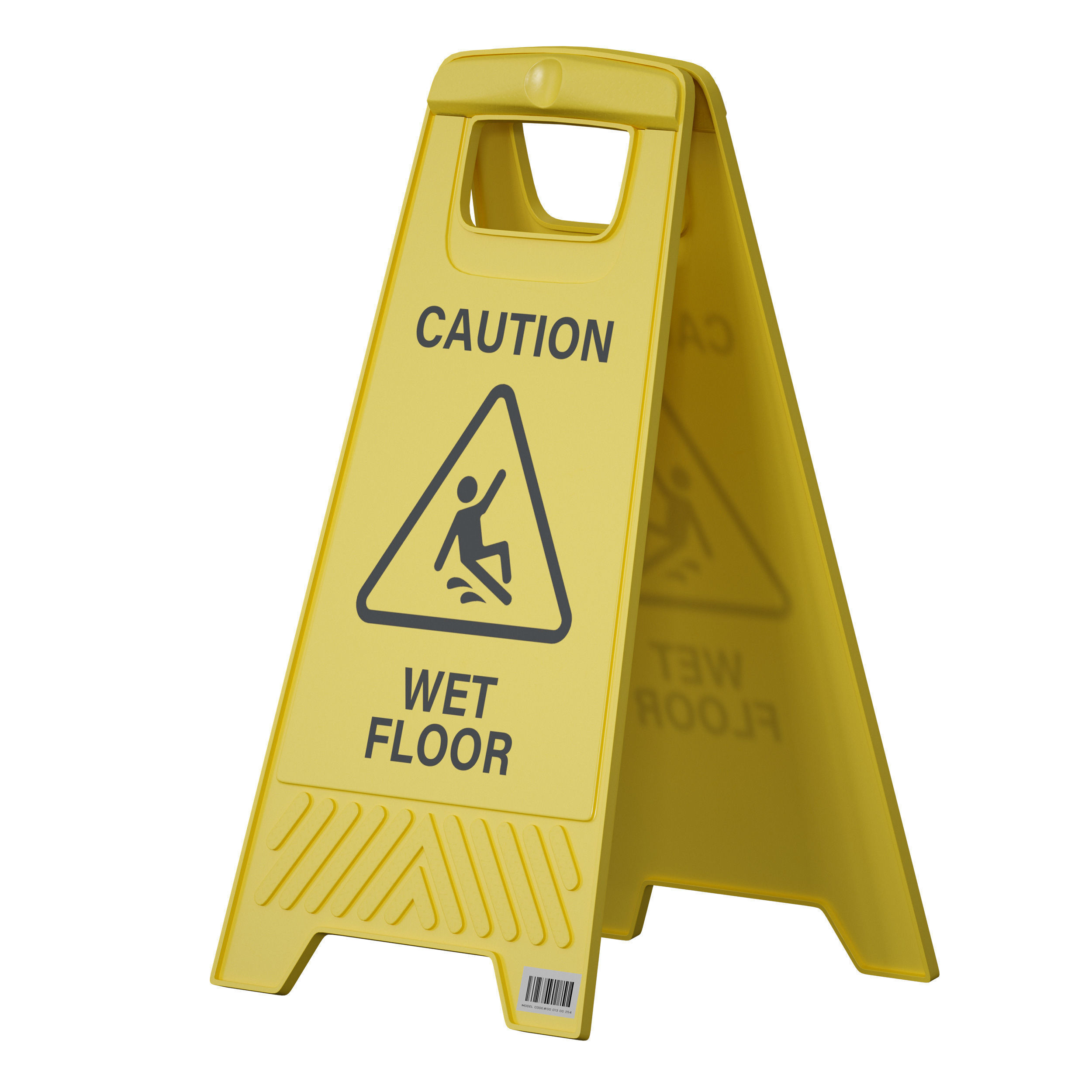 Sign plate Caution wet floor 3D model_15