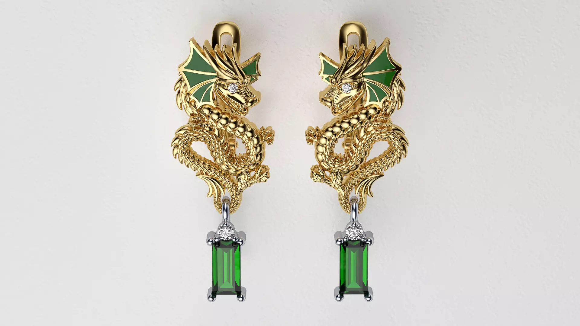 Dragon earrings 3D print model
