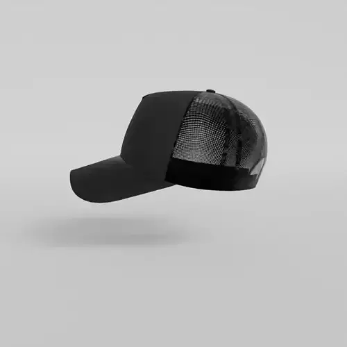 Trucker hat 3D mockup Wire back