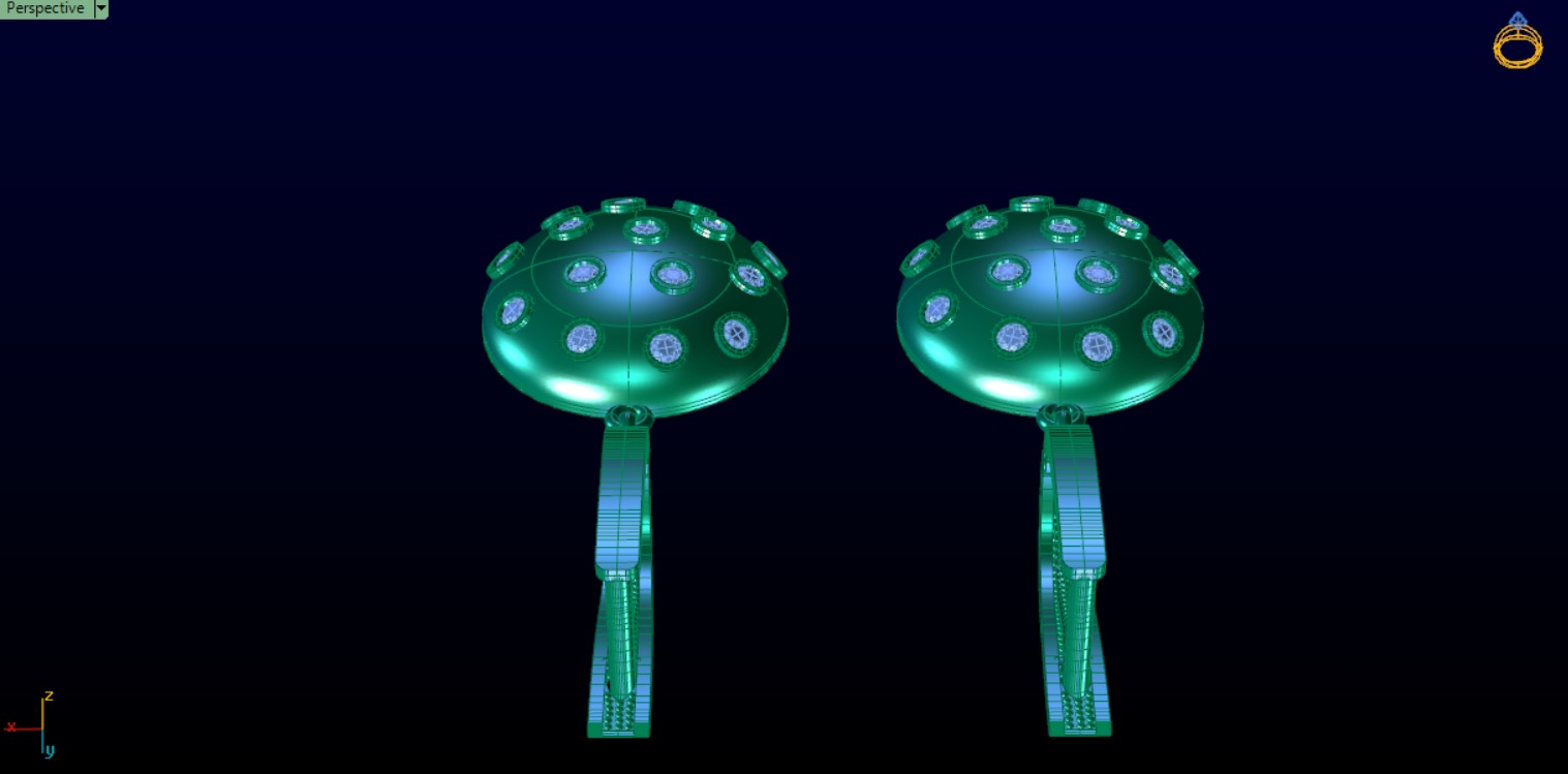 Circle Earrings Designed With Round Stones 3D print model_14