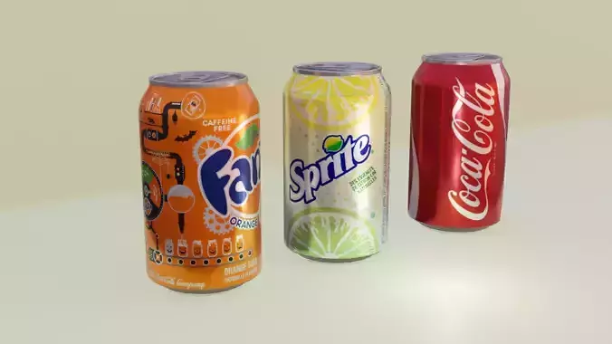 soda cans coke sprite fanta coca cola 