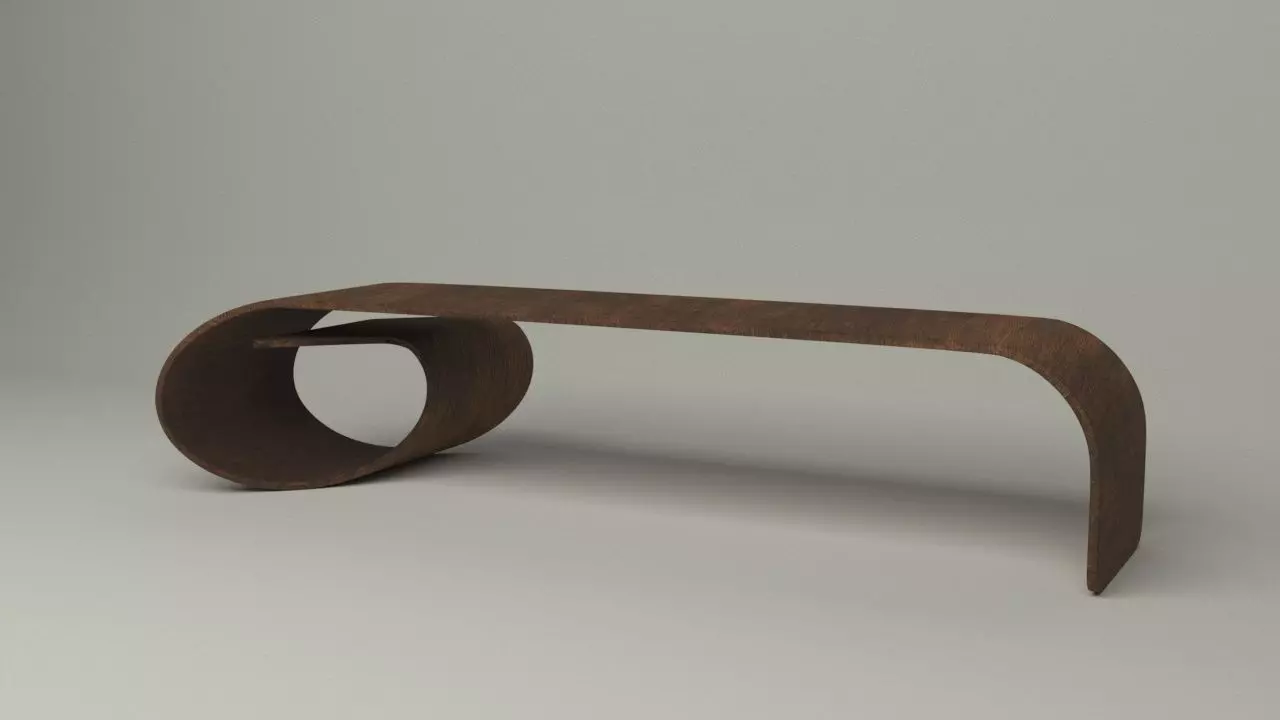 wooden table 3D model_0