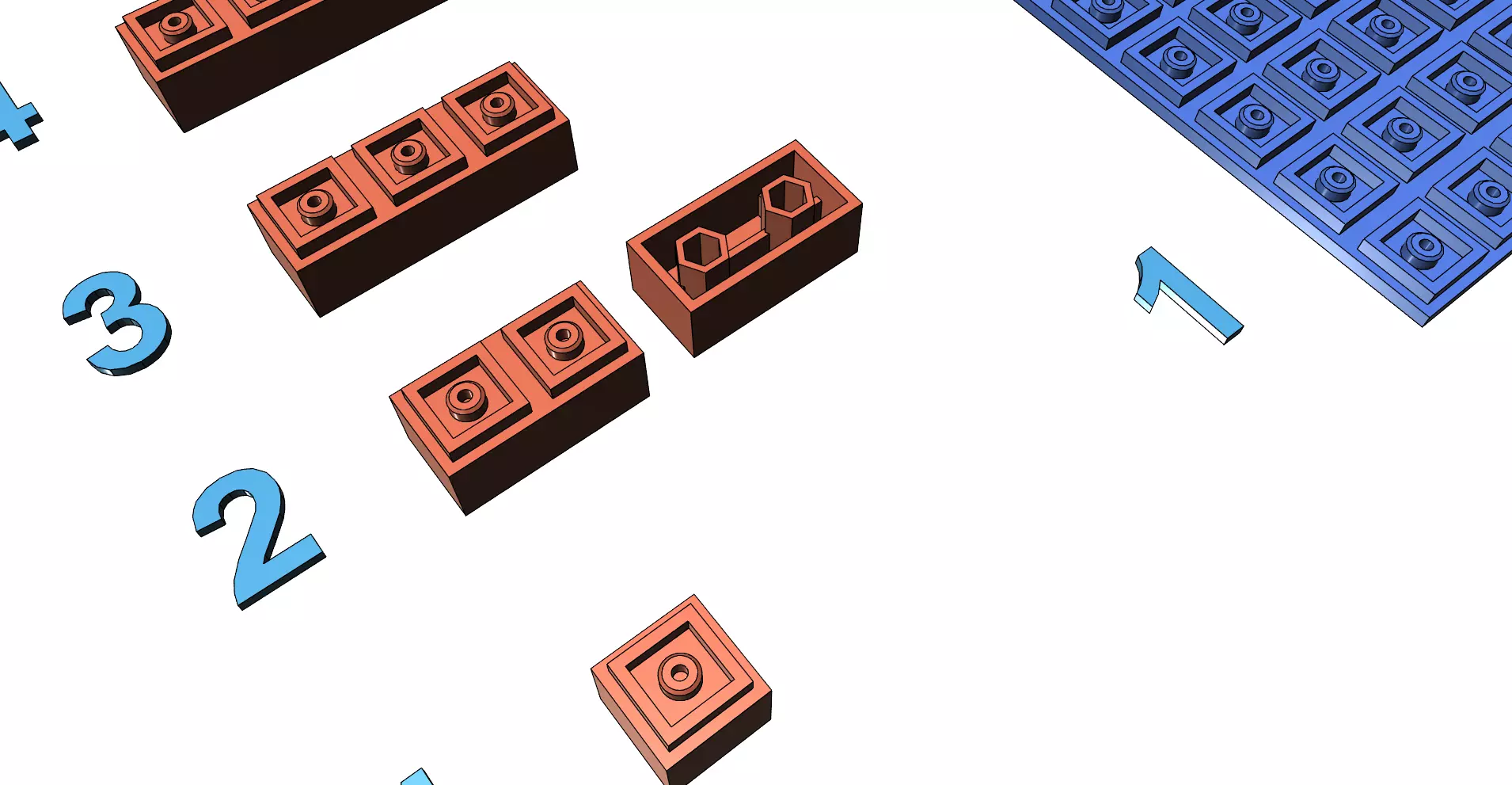 Building bricks no Lego easy print without support 3D print model_0