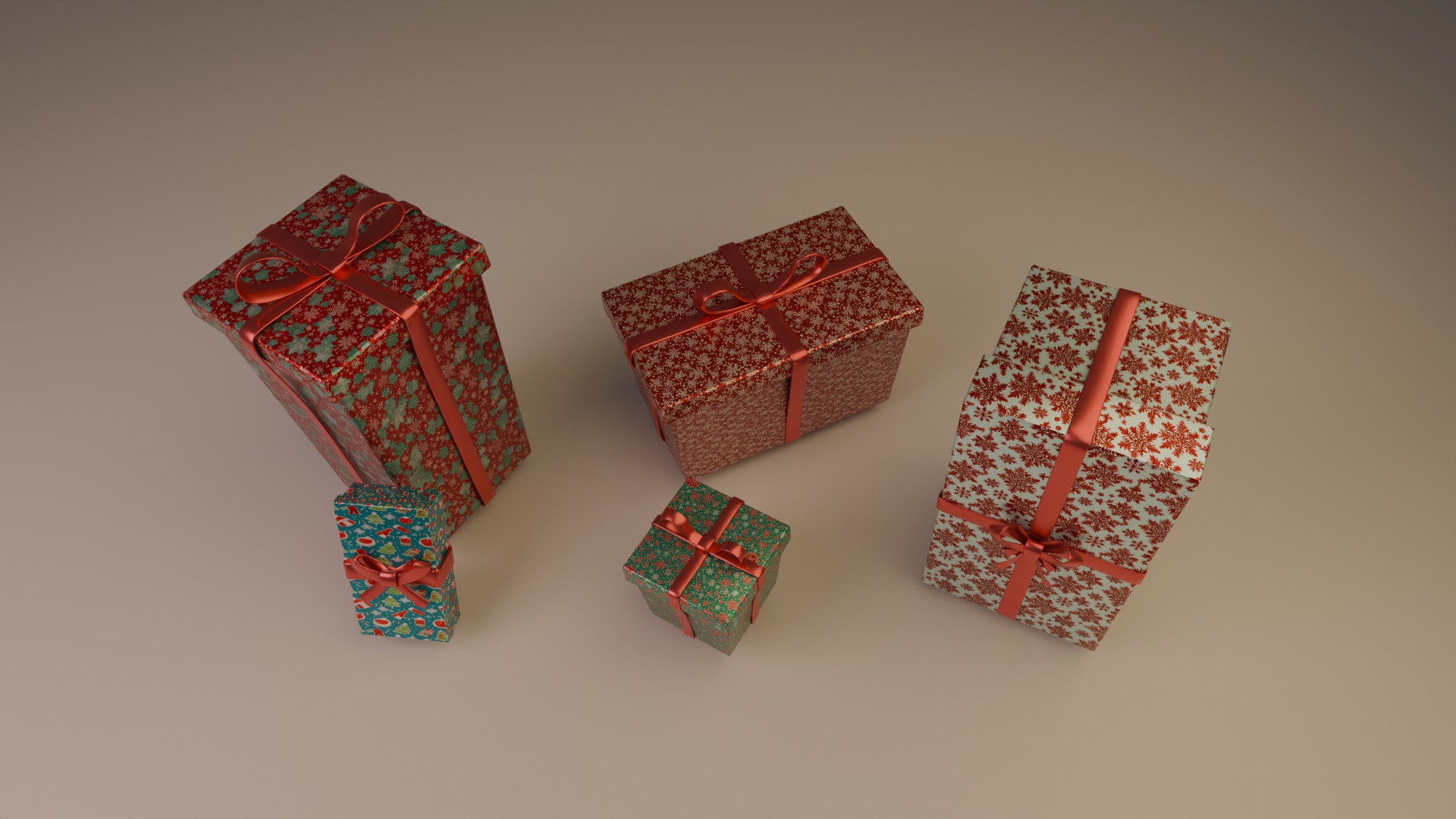 Christmas Gifts Low-poly 3D model_2