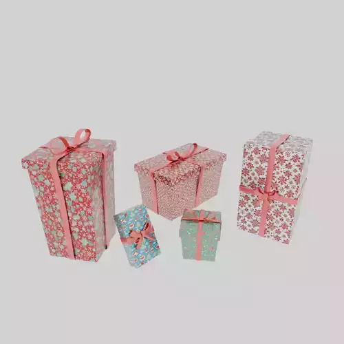 Christmas Gifts Low-poly 3D model