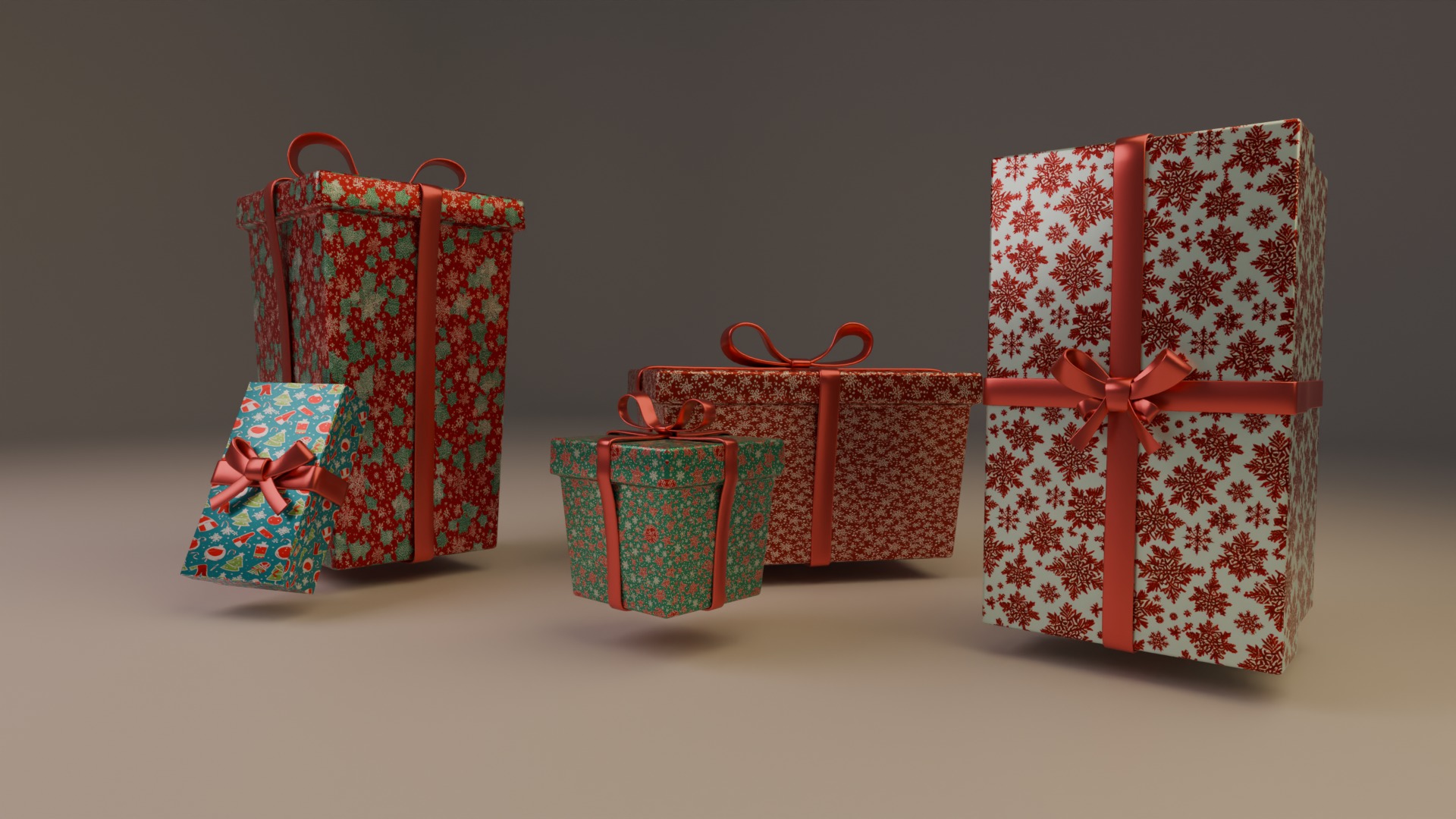 Christmas Gifts Low-poly 3D model_3