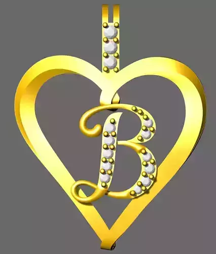 Alphabet Pendant - Letter B - 3D  Model 3D - P-2 3D print model