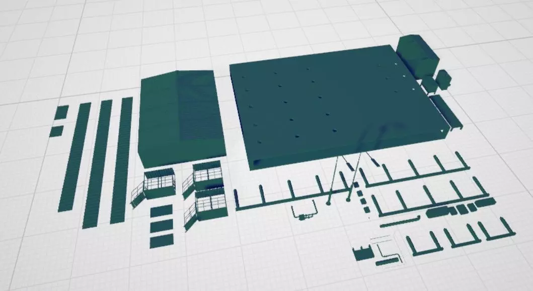 complejo de edificios industriales Free 3D model
