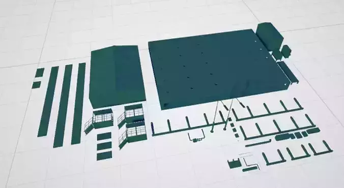 complejo de edificios industriales Free 3D model