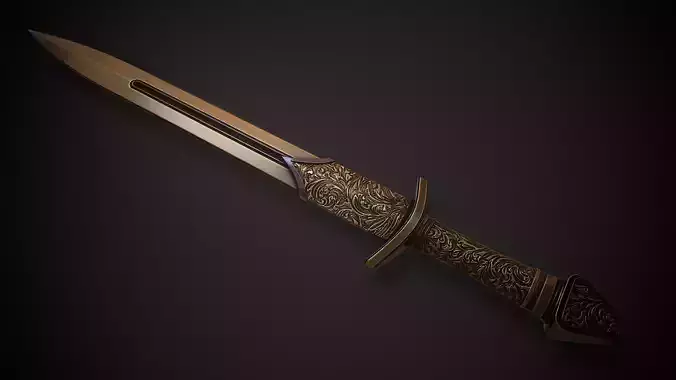 Aurum Vow - Ornamental Shortsword Low-poly 3D model