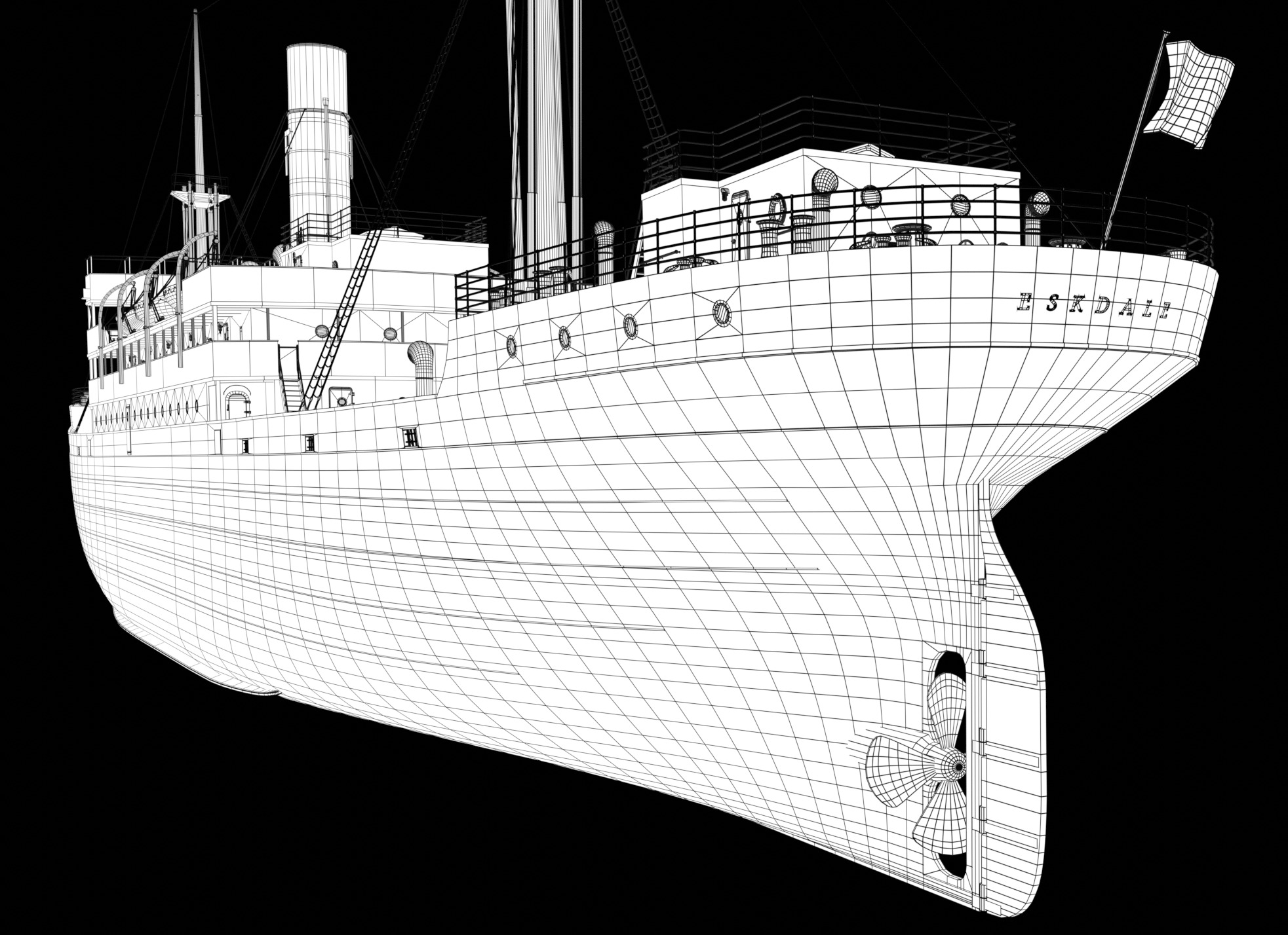 Steam Ship 3D model_9