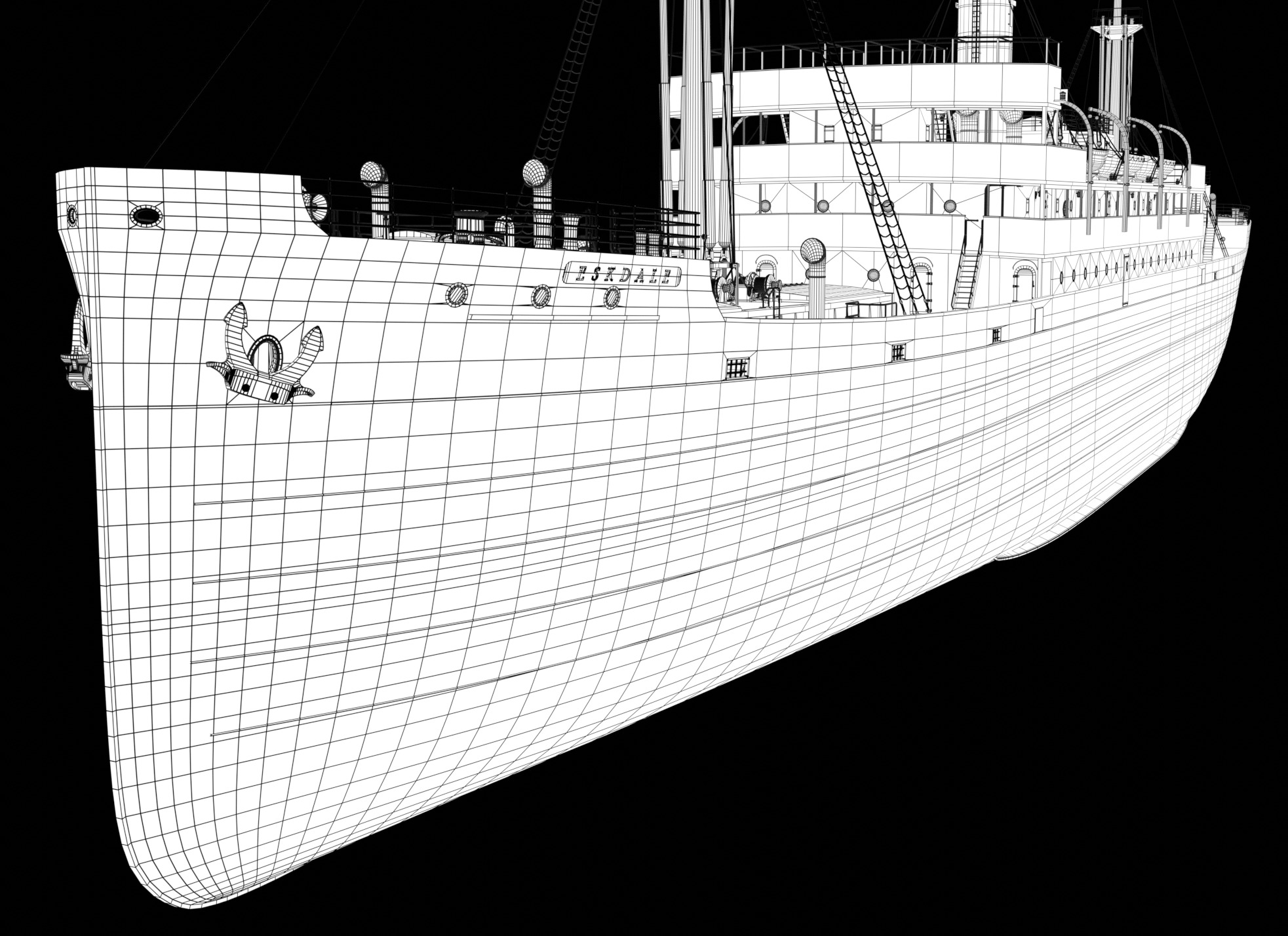 Steam Ship 3D model_10