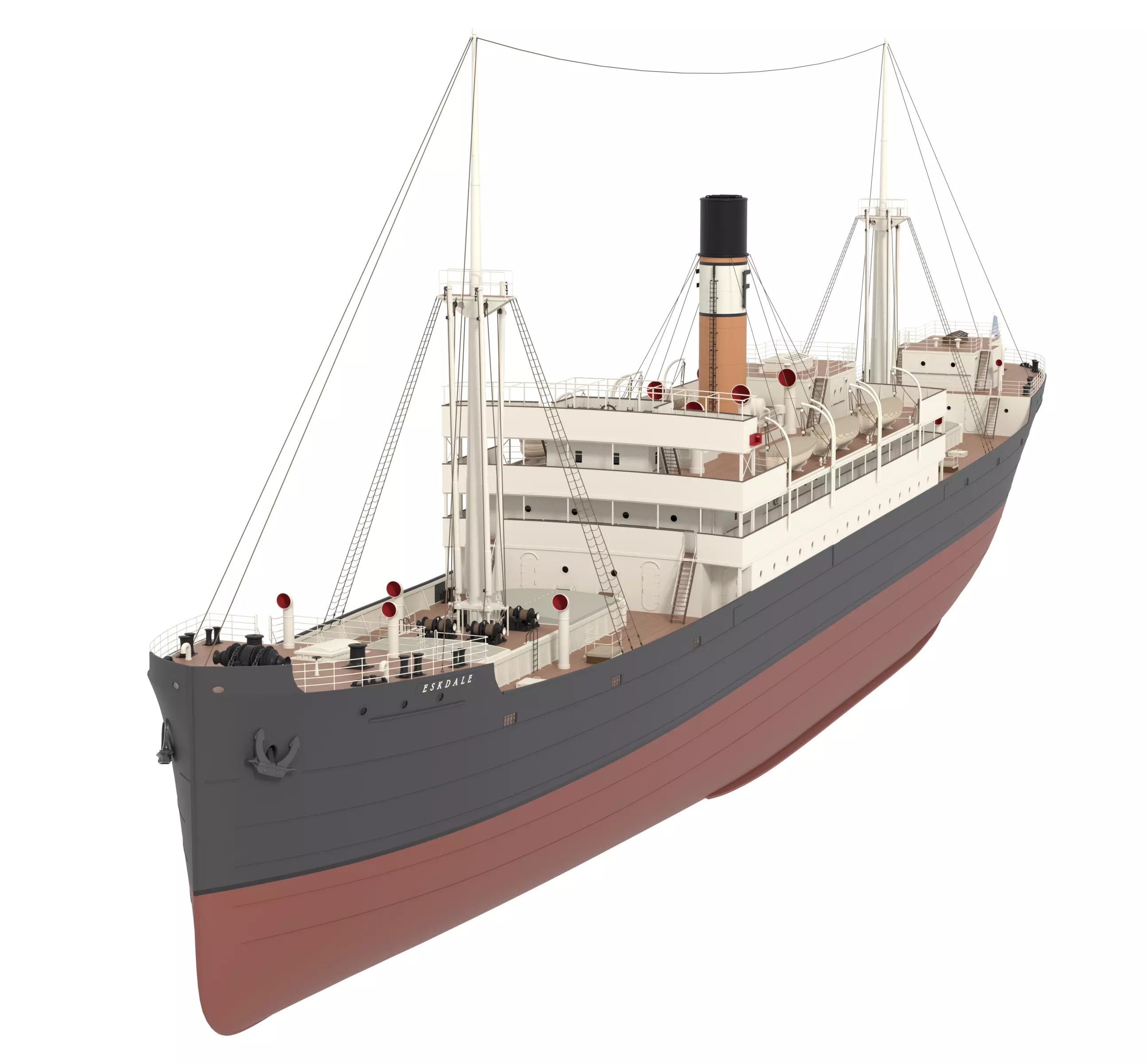 Steam Ship 3D model_0