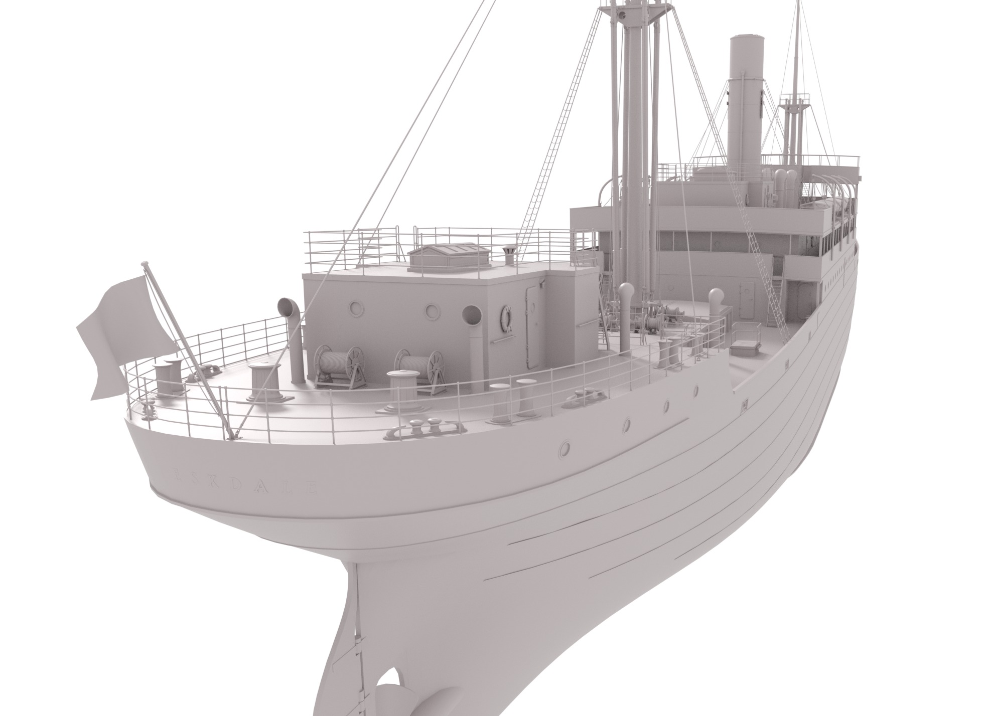 Steam Ship 3D model_7
