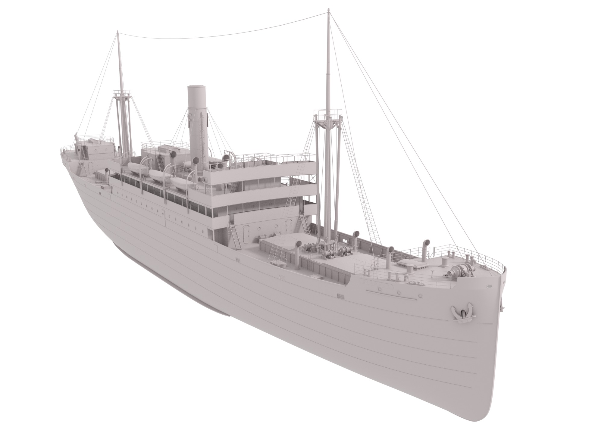 Steam Ship 3D model_6