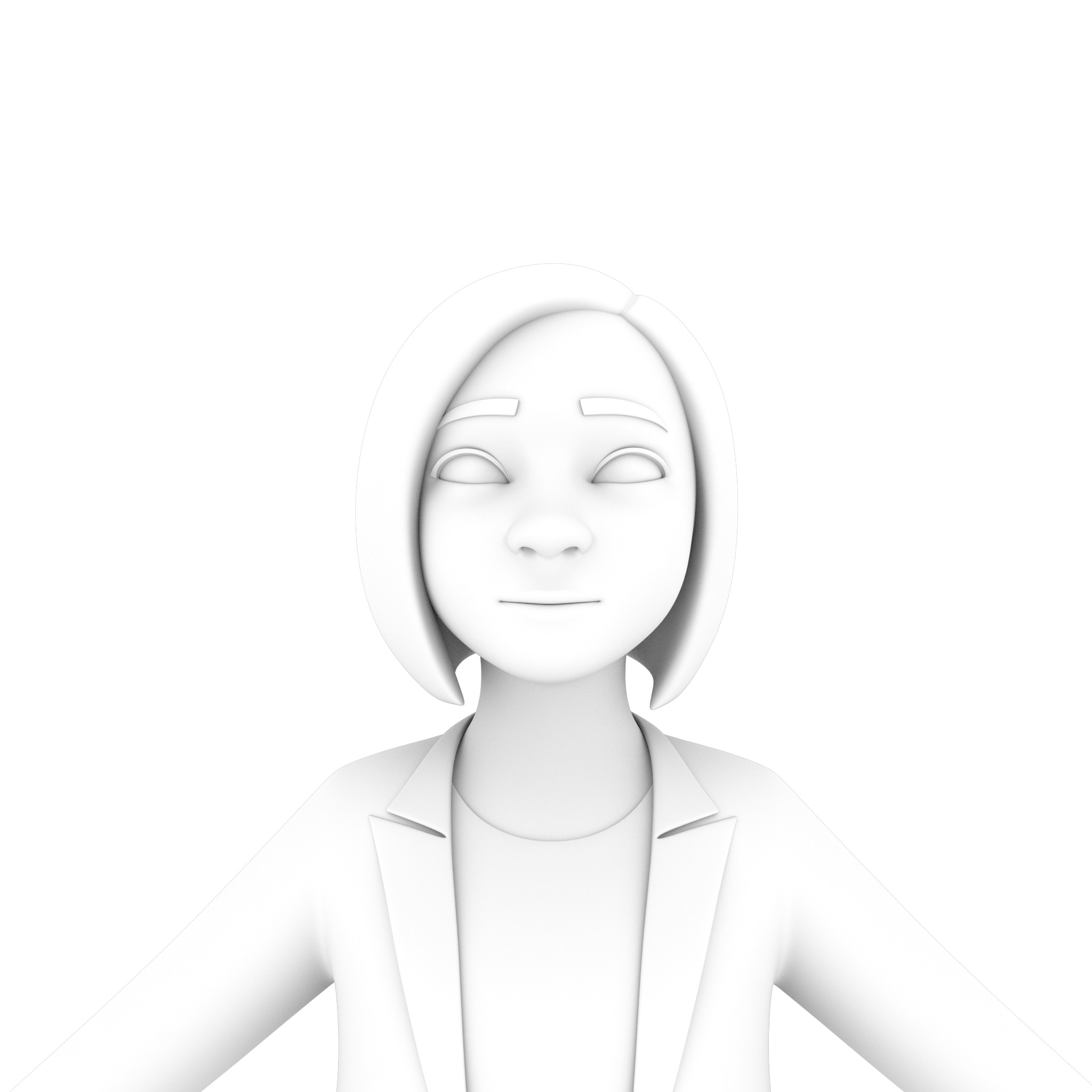 Stylized Cartoon Female 30Y Rigged Low-poly 3D model_18