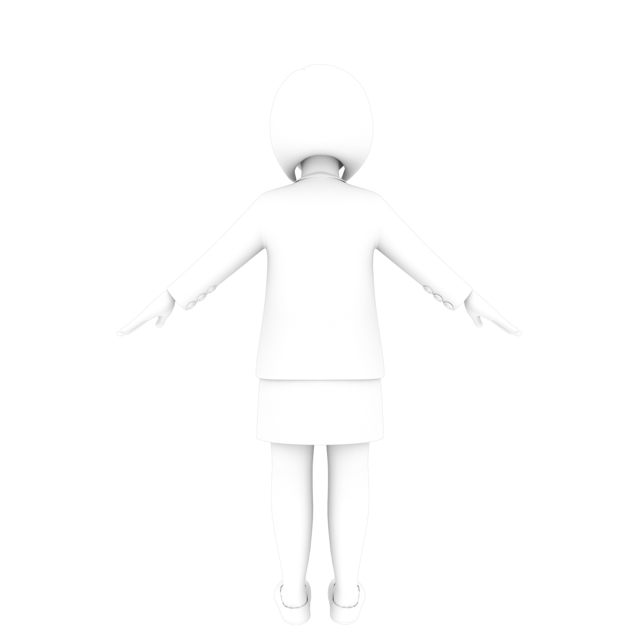 Stylized Cartoon Female 30Y Rigged Low-poly 3D model_10