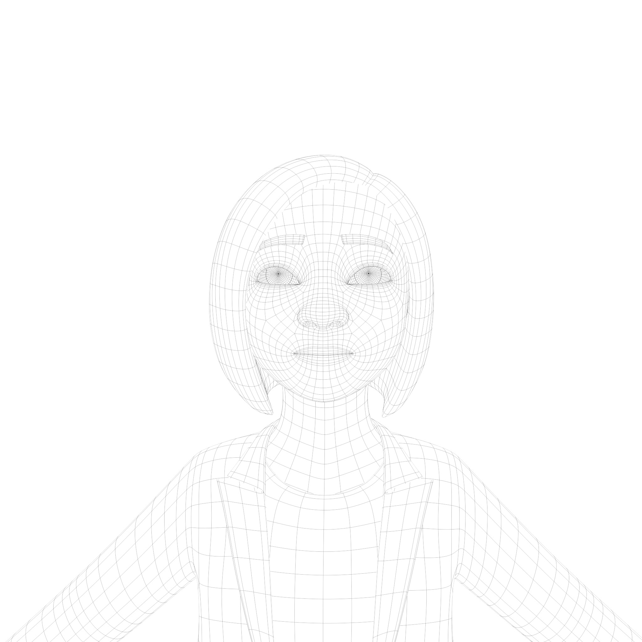 Stylized Cartoon Female 30Y Rigged Low-poly 3D model_19